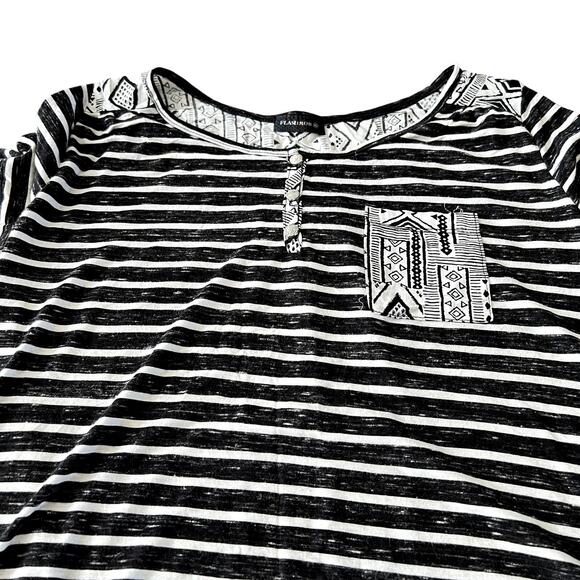 Retro 80s Style Womens Striped Geometric Print Shirt‎ Size Extra Large Indie - Picture 3 of 5